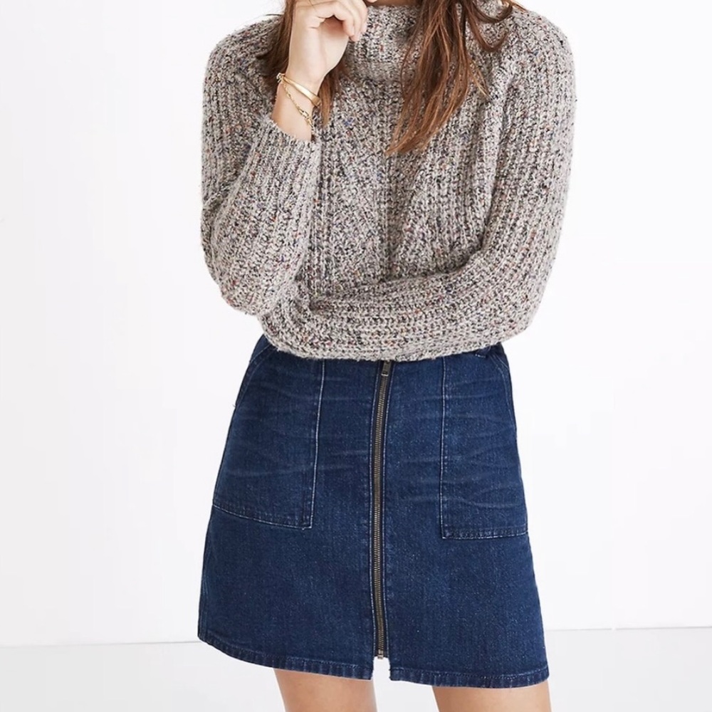 Madewell Denim Utility Zip Skirt Blue Size 25 H2336